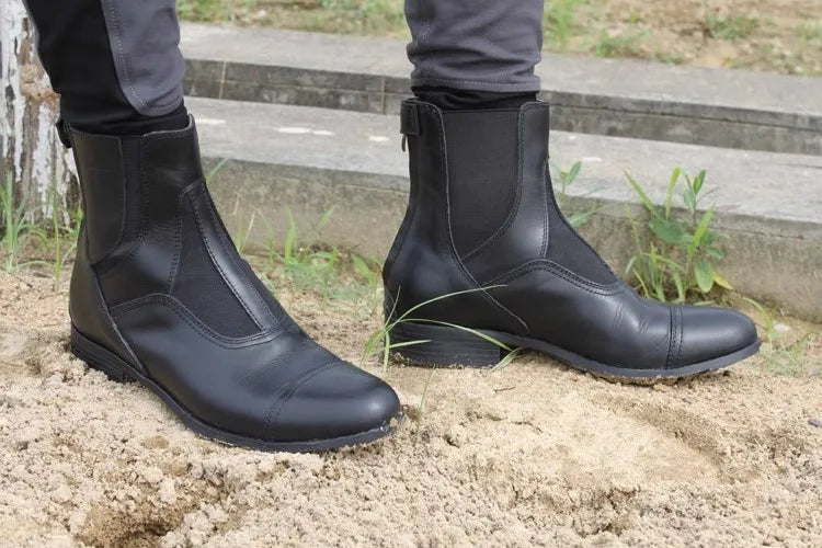 Unisex Equestrian Boots , Cowhide Leather ,Non-Slip, Shock-Absorbing & Breathable Horse Riding  Ankle Boots @ ghoddosh.com