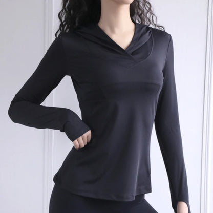 Women's Back Fork Mesh Breathable ,Long Sleeve ,Thumb Hole Sports  Hoodie @ ghoddosh.com