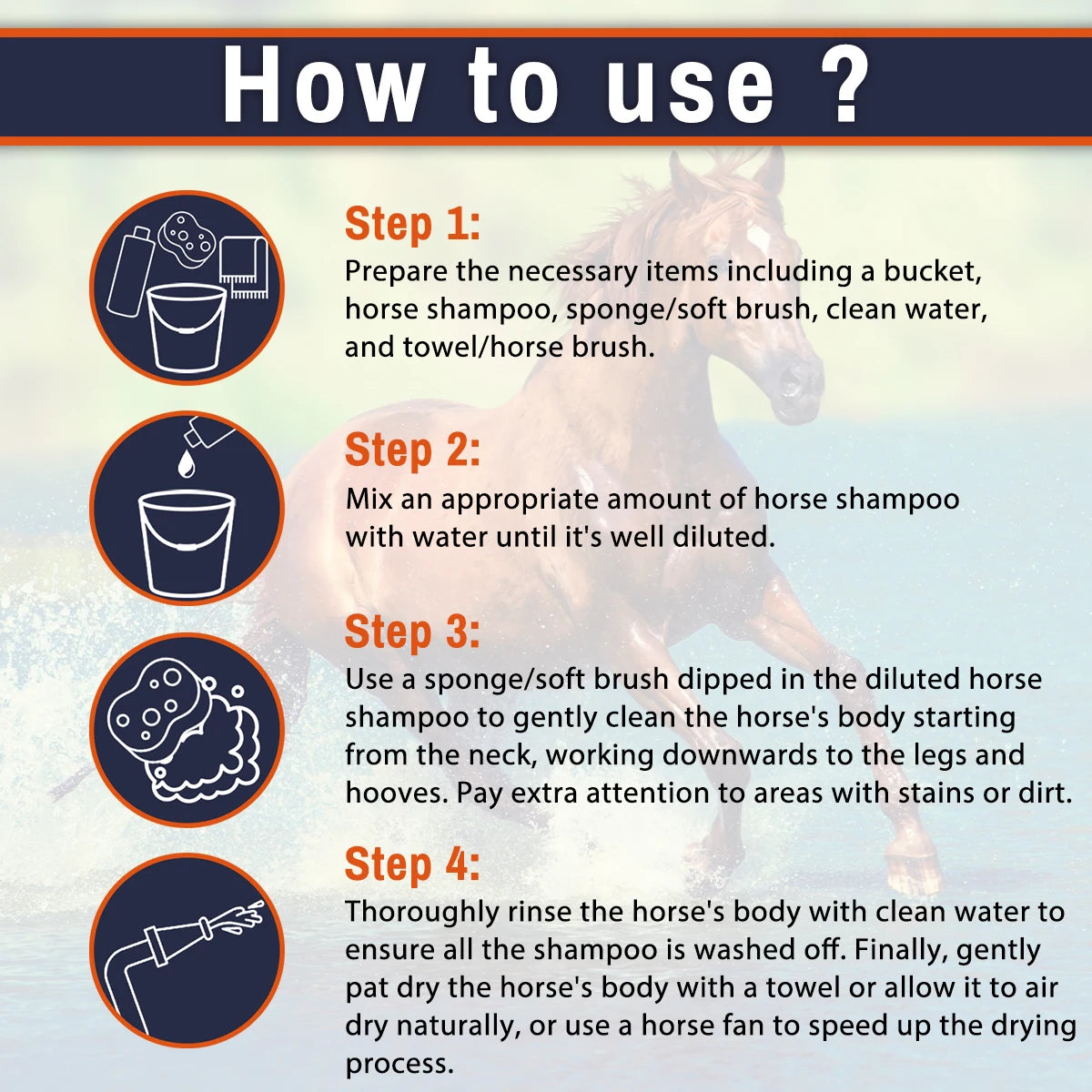 Gentle Equine Moisturizing Shampoo - Horse Conditioning Formula that Enhances Coat Shine , Color and Nourishes Mane @ ghoddosh.com