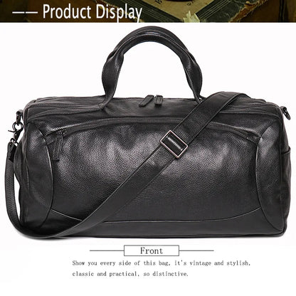 Men's Genuine Leather Handheld Bag, - Ghoddosh