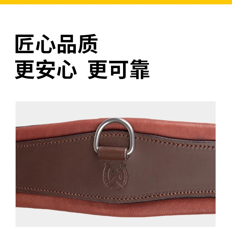 Premium Chocolate Leather Anatomical Girth | Anti-Chafe, Elastic & Padded for Training & Show @ ghoddosh.com