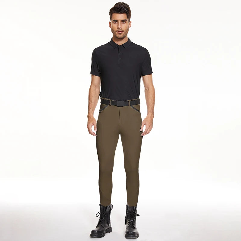 Men Horse Riding Pants  Equestrian Silicone Men Leggings - Ghoddosh
