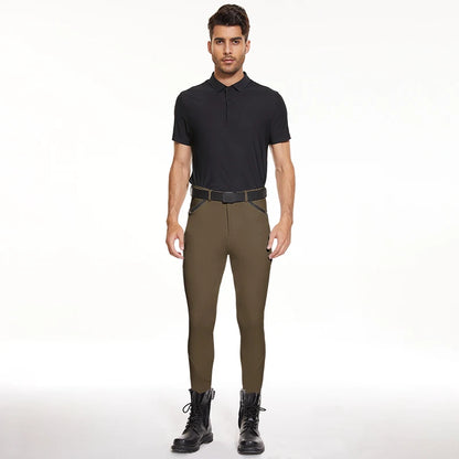 Men Horse Riding Pants  Equestrian Silicone Men Leggings - Ghoddosh