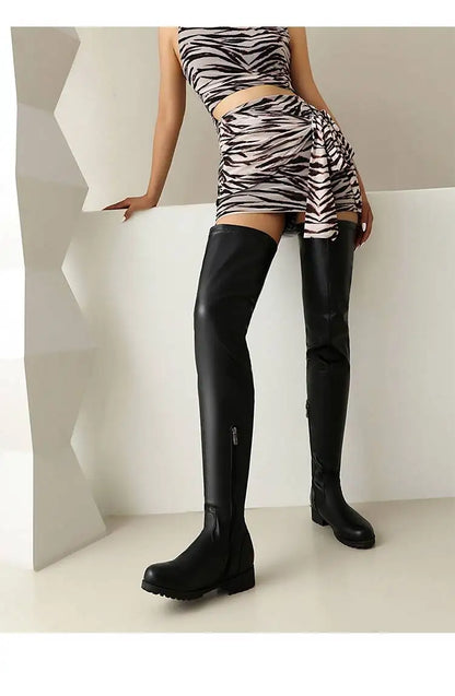 New style fashion thick heeled women's knee high boots - ghoddosh.com