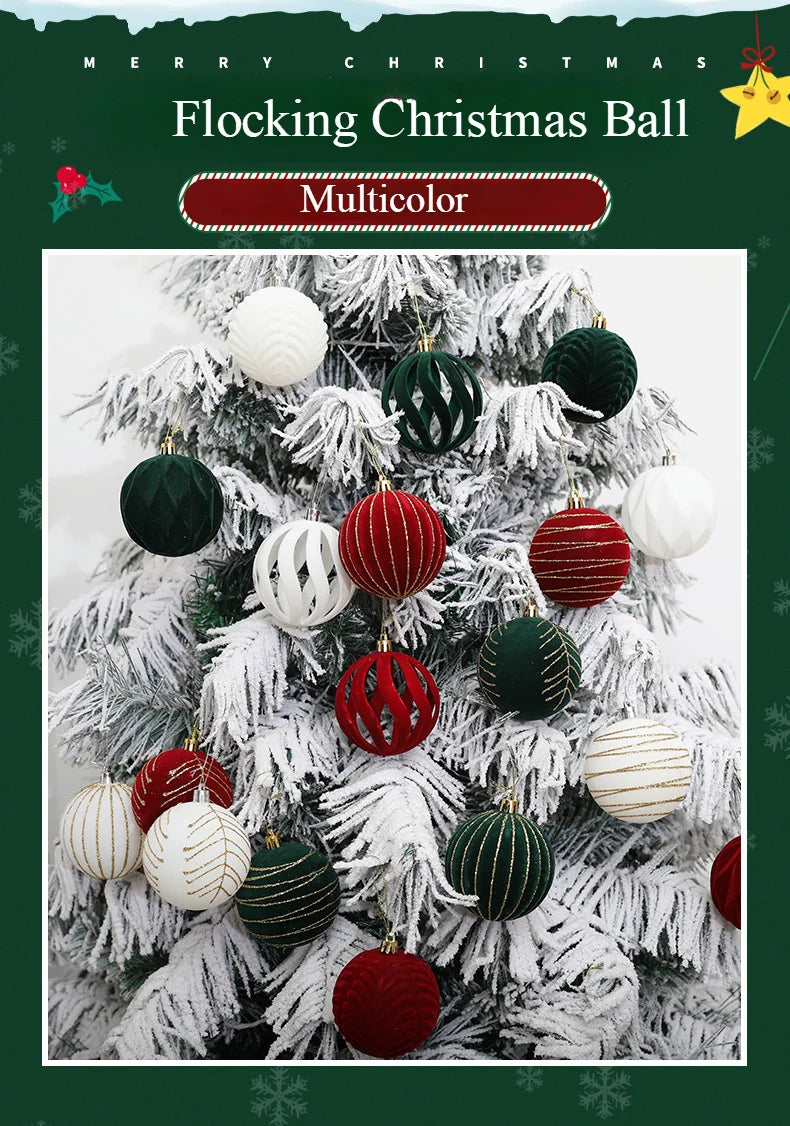 6/12pcs 6cm Wine Red Christmas Ball Ornaments / Available in Dark Green / White Christmas Tree Party Decoration @ghoddosh.com