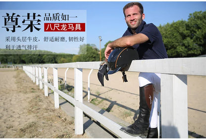 High Quality Half Chaps Full Soft Cow Leather Splicing Horse Riding leg  Protector For Unisex