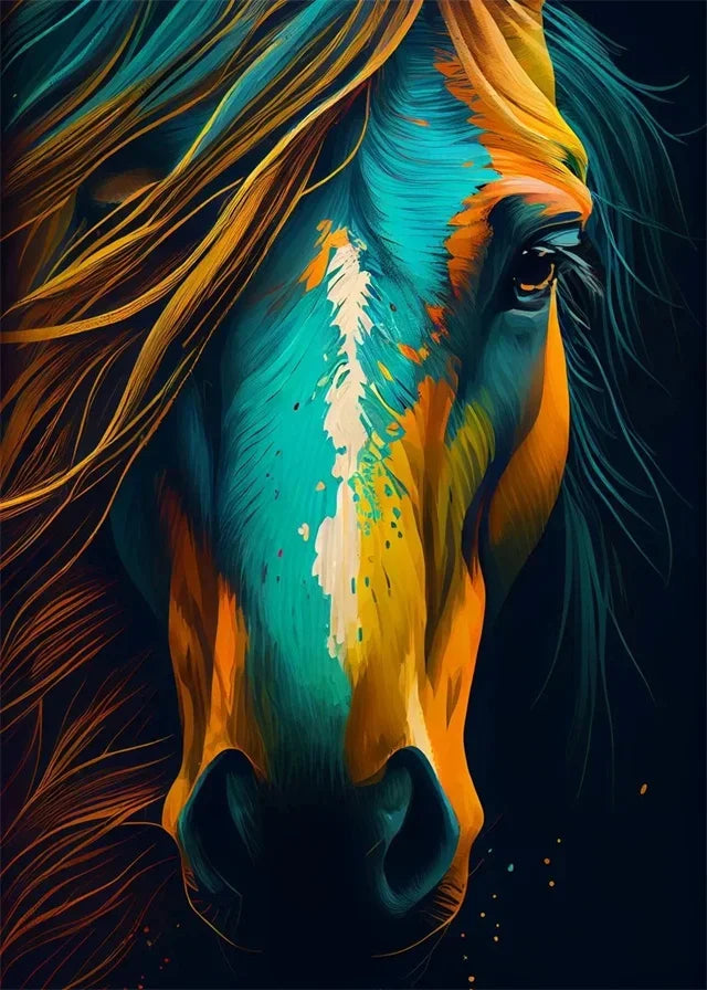 Horse Beautiful Posters and Prints Abstract Canvas Decoration