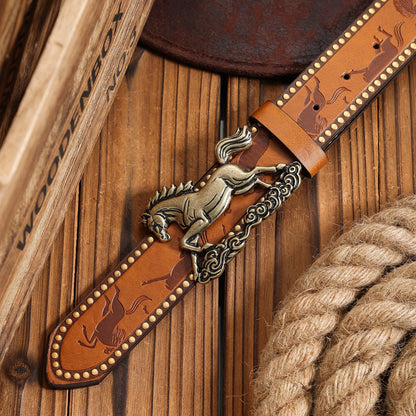 Unisex Vintage Casual PU Belt @ ghoddosh.com