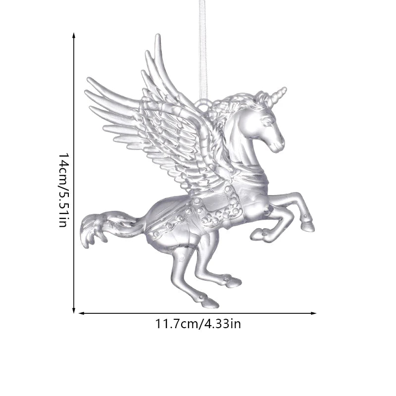 Acrylic Christmas Ornaments Clear Flying Unicorn - Xmas Tree Hanging Pendants  Decorations @ghoddosh.com