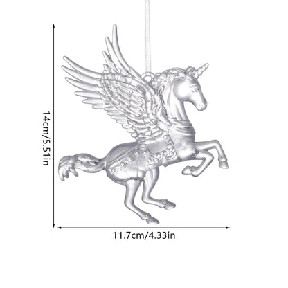 Acrylic Christmas Ornaments Clear Flying Unicorn - Xmas Tree Hanging Pendants  Decorations @ghoddosh.com