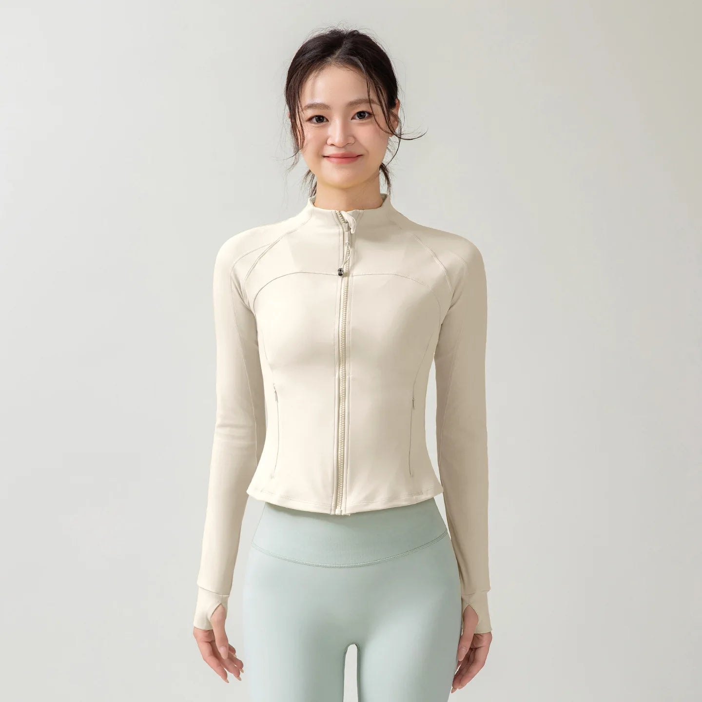 Full Zipper Sports  Women's Shirt -  Slim Long Sleeve  Exercise Sweatshirt @ ghoddosh.com