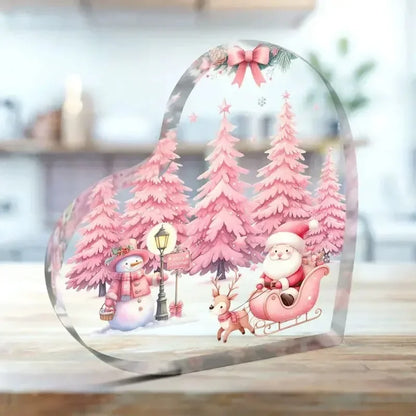 Cute Crystal Clear Heart Shaped Christmas Decorations - Table Desk  Xmas  Gifts @ghoddosh.com