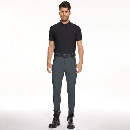 Men Horse Riding Pants  Equestrian Silicone Men Leggings - Ghoddosh