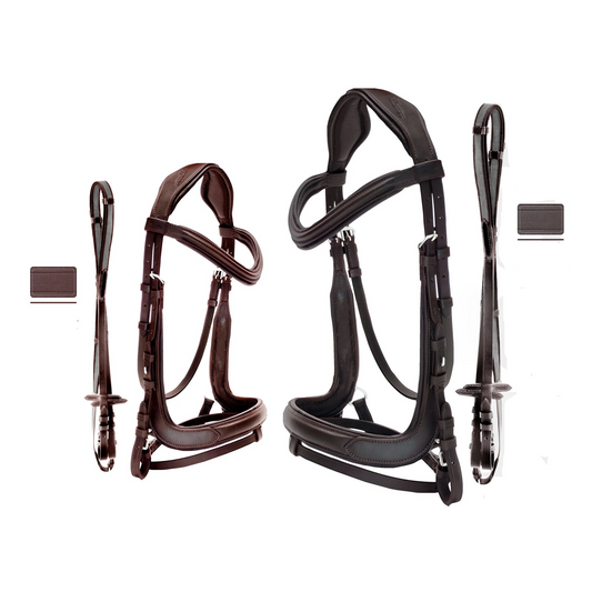 Leather Horse Riding bridle with anti-slip reins