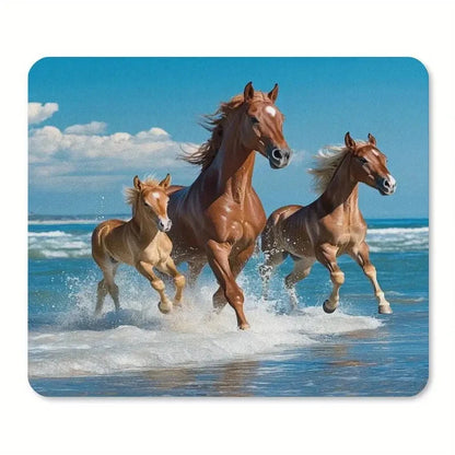 Printed horse pattern  anti-slip rubber computer mousepad @ghoddosh.com
