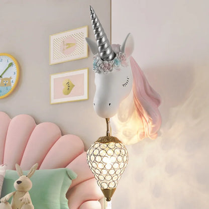 Modern Unicorn Wall Mounted Light – Creative Children's Bedroom Décor & Bedside Reading Sconce @ ghoddosh.com