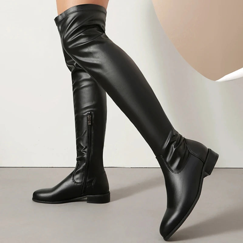 Elastic Over-the-knee Boots Woman Thigh High Boots @ ghoddosh.com