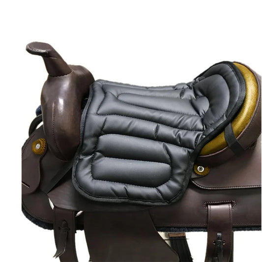 Horse Riding Saddle   leather Pad , Shock absorbent ,  Soft Seat Western Long Saddle .