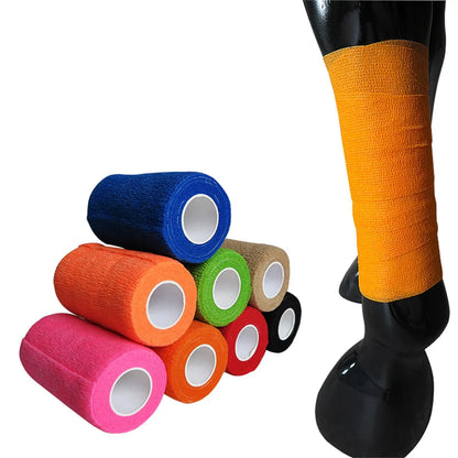 Vet Wrap for Horses 4 inch Wide Non Woven Elastic , Breathable Horse Leg Tape