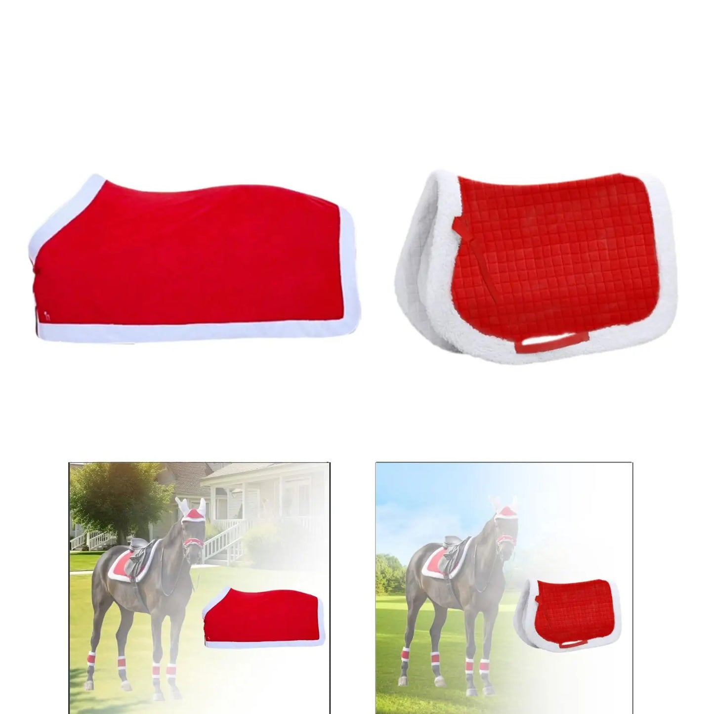 Christmas Costume - Equestrian Blanket for Horses with Saddle Pad @ghoddosh.com