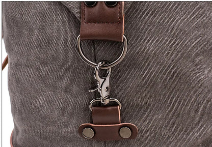 Men PU Leather Outdoor Luggage  Bag Large Capacity Shoulder Equestrian bag . Ghoddosh