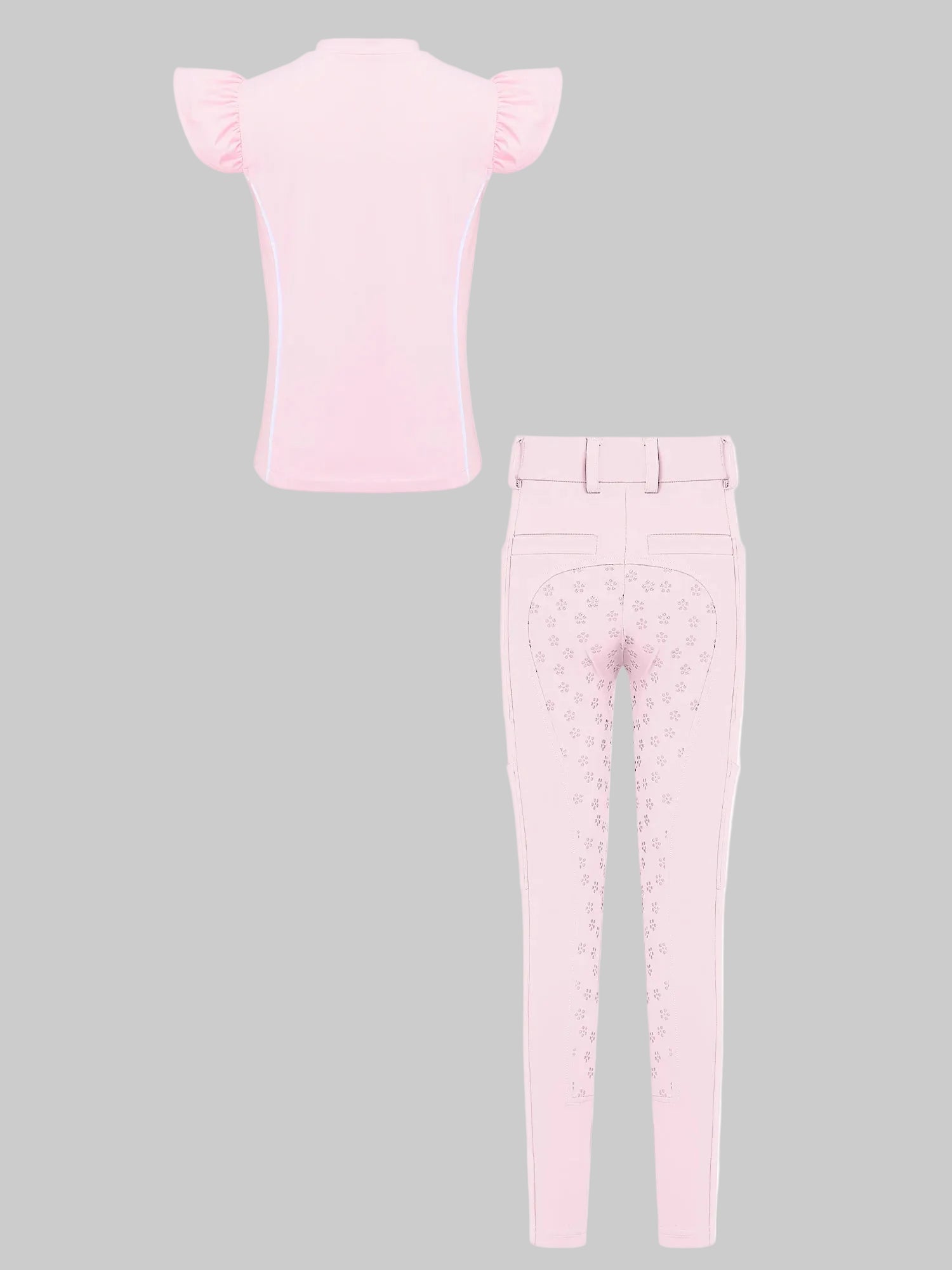  Girls' Equestrian Outfit Set Performance Riding Top & Anti-Slip Full-Seat Breeches @ ghoddosh.com