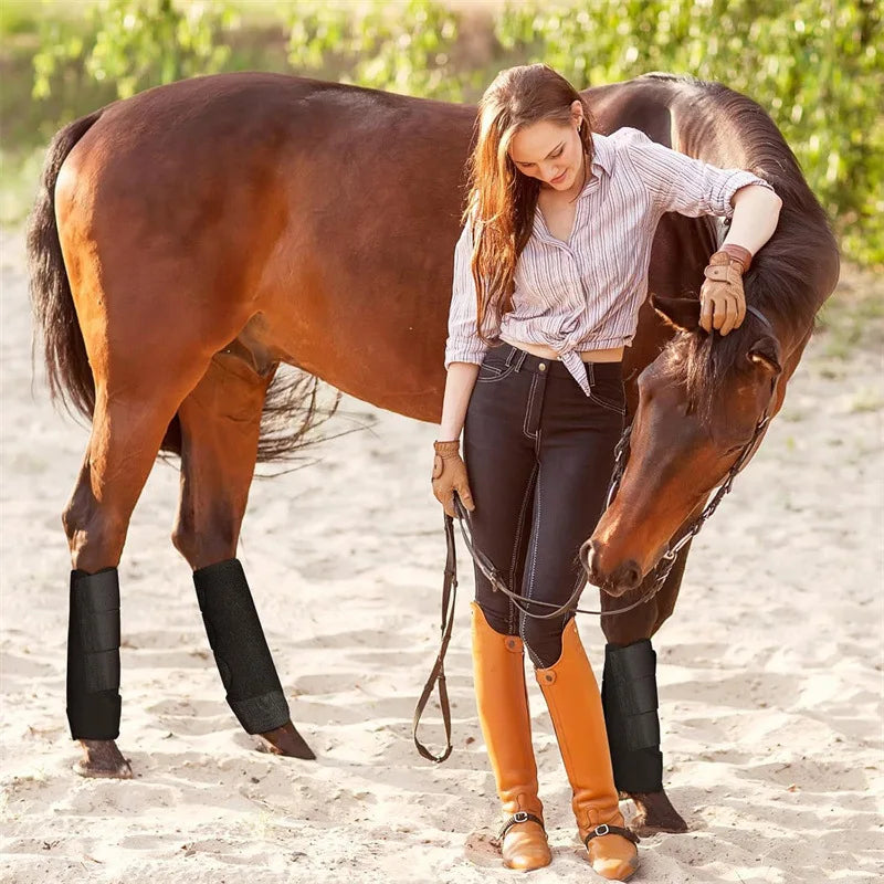 Shock-Absorbing Horse Legging Boots – Soft, Anti-Collision Equestrian Protective Gear









