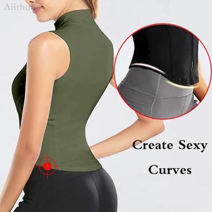 Women's High-Neck Zip-Up Equestrian Vest | Sleeveless Riding & Training Top @ ghoddosh.com