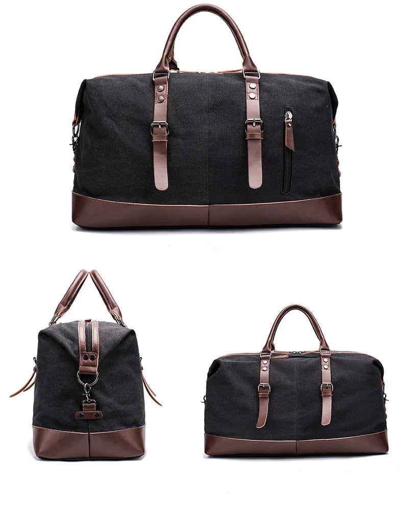 Men PU Leather Outdoor Luggage  Bag Large Capacity Shoulder Equestrian bag . Ghoddosh