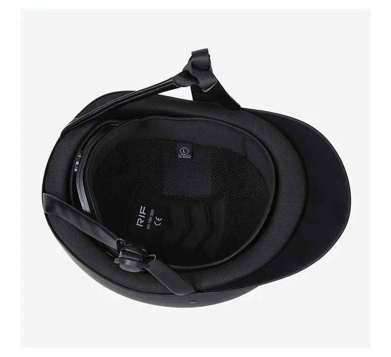 Diamond-Encrusted large brim equestrian helmet  / Adjustable riding cap