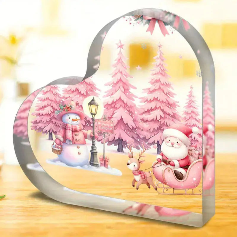 Cute Crystal Clear Heart Shaped Christmas Decorations - Table Desk  Xmas  Gifts @ghoddosh.com