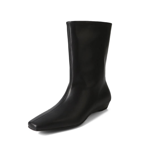 Suede Square Toe Low‑Heel  |  Casual & Modern Ankle Boots - Ghoddosh