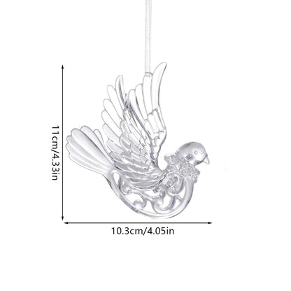 Acrylic Christmas Ornaments Clear Flying Unicorn - Xmas Tree Hanging Pendants  Decorations @ghoddosh.com