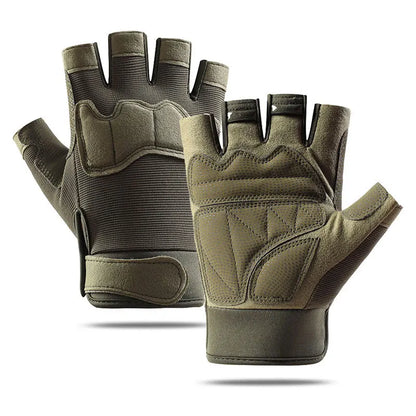 Tactical Half-Finger Gloves – Non-Slip, EVA Padded, Velcro Closure Outdoor Gloves for Men & Women