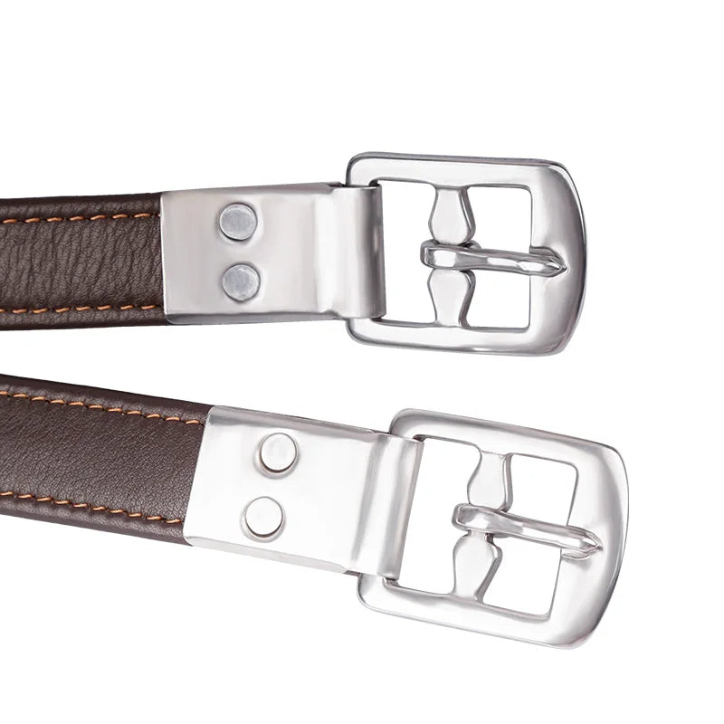 Treadle strap Compressed metal buckle stirrups band with calfskin stirrups belt