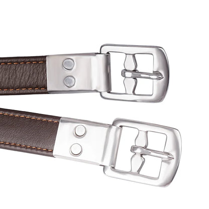 Treadle strap Compressed metal buckle stirrups band with calfskin stirrups belt