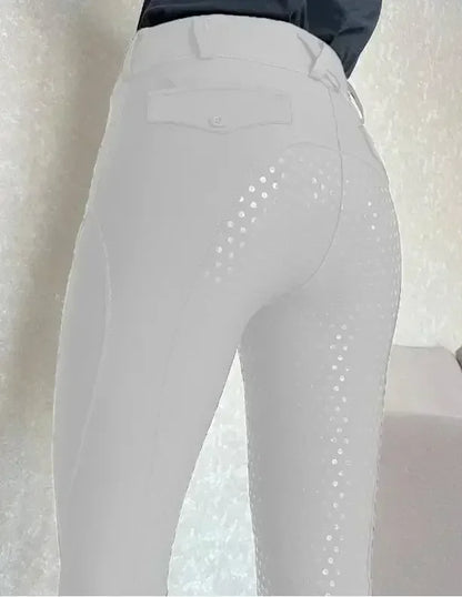 Women’s Full Seat Silicone Equestrian Breeches – Anti-Pilling Riding Tights for Comfort & Grip .Ghoddosh

