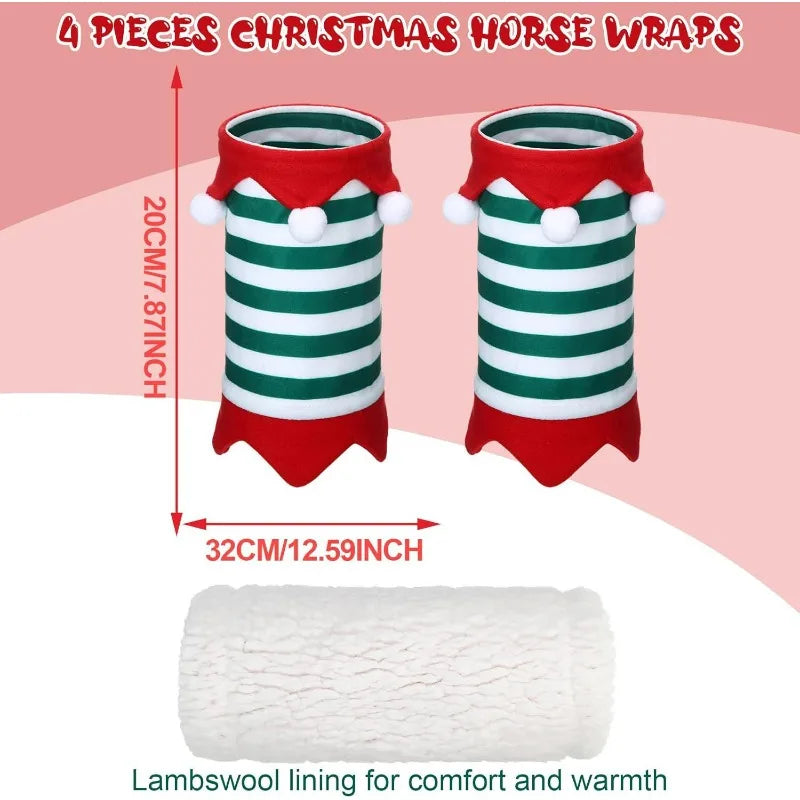 4Pcs/set Christmas Horse Wraps/   Equestrian Equipment Accessories & Horse Leggings Wraps @ ghoddosh.com