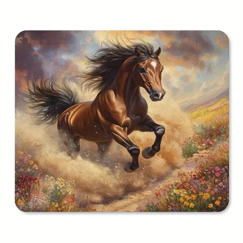 Printed horse pattern  anti-slip rubber computer mousepad @ghoddosh.com