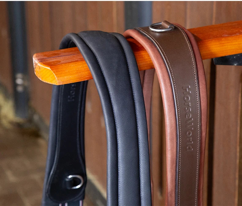 Premium Chocolate Leather Anatomical Girth | Anti-Chafe, Elastic & Padded for Training & Show @ ghoddosh.com