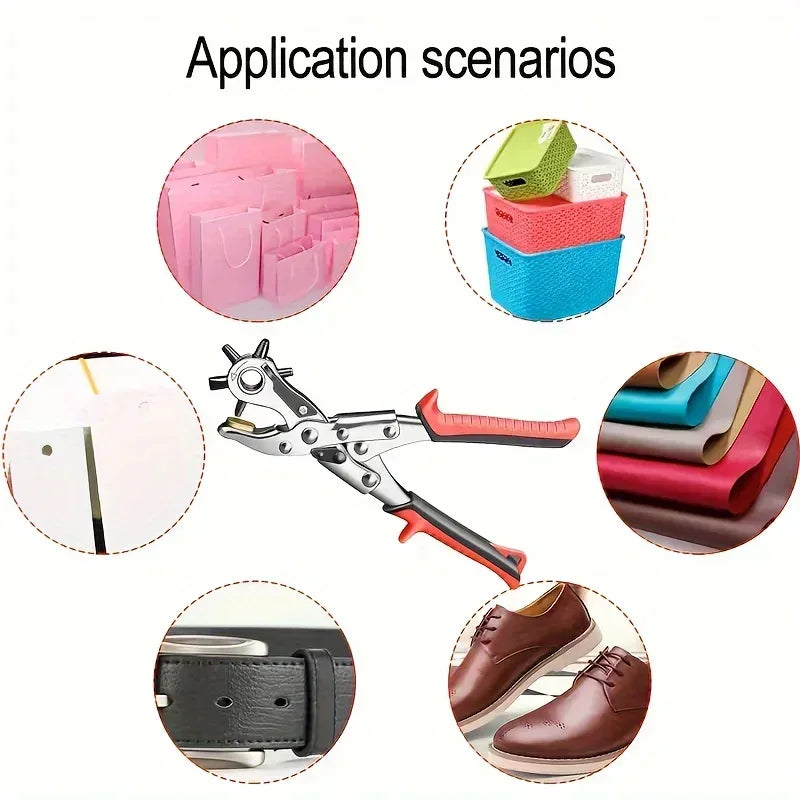 Leather Hole Punch / Leather  Multifunctional  Hole Puncher Crafts Steel Tool @ ghoddosh.com