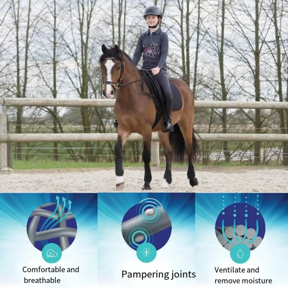 4pcsset Colorful Horse  Boots Easy To Wear Breathable Horse Leg Wraps - Ghoddosh