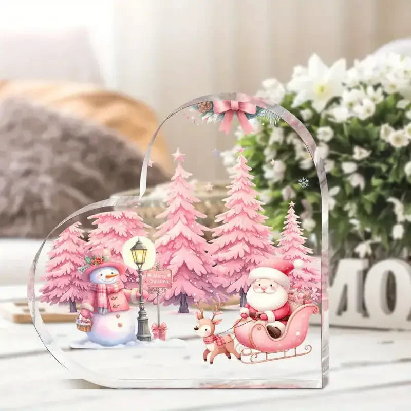 Cute Crystal Clear Heart Shaped Christmas Decorations - Table Desk  Xmas  Gifts @ghoddosh.com