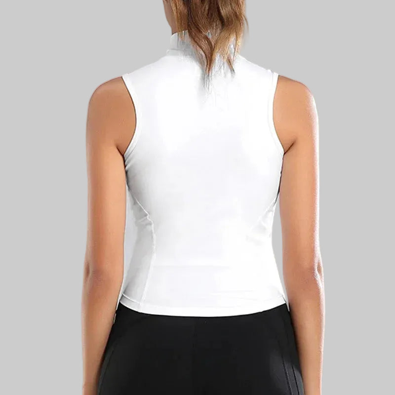 Women's High-Neck Zip-Up Equestrian Vest | Sleeveless Riding & Training Top @ ghoddosh.com