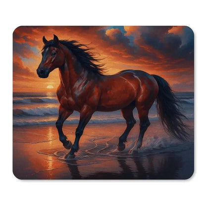 Printed horse pattern  anti-slip rubber computer mousepad @ghoddosh.com
