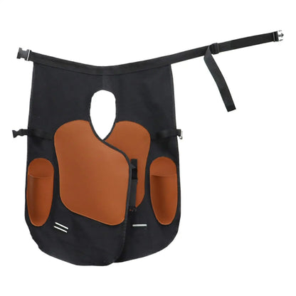 Farrier Apron Pants for Men Heavy Duty Protective Gear with Knee Braces & Adjustable Shoulder Straps  Artificial Leather Equine Care Chaps @ ghoddosh.com