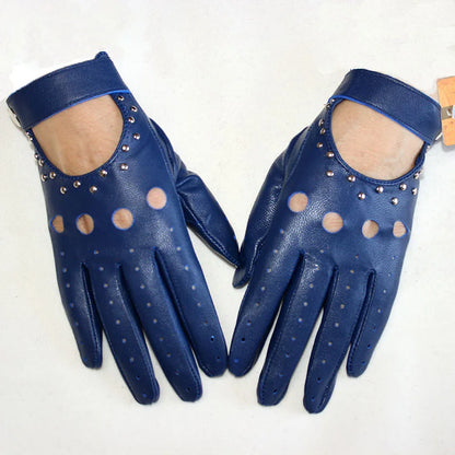  Equestrian Summer  Women's  Leather Gloves / Unlined Fashion Hollow Out Style . Ghoddosh