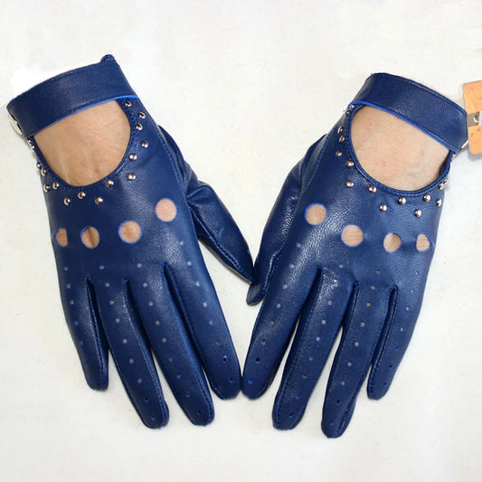  Equestrian Summer  Women's  Leather Gloves / Unlined Fashion Hollow Out Style . Ghoddosh
