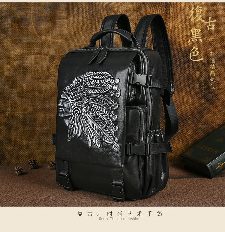 2025 New Handmade Backpack Genuine Leather Cowhide Backpack . Ghoddosh 