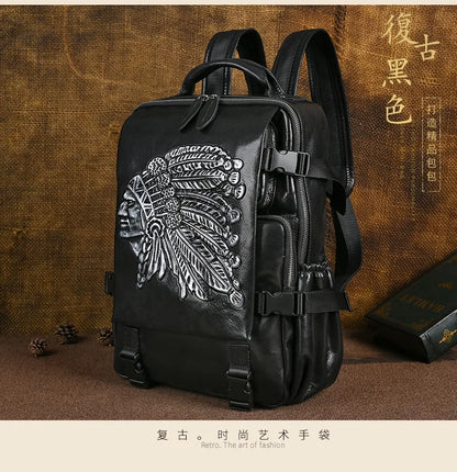 2025 New Handmade Backpack Genuine Leather Cowhide Backpack . Ghoddosh 